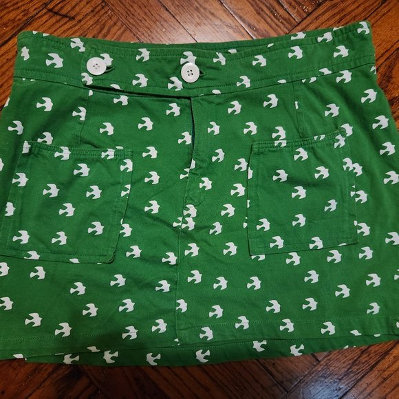 Green printed mini skirt with pockets - Picture 2 of 10